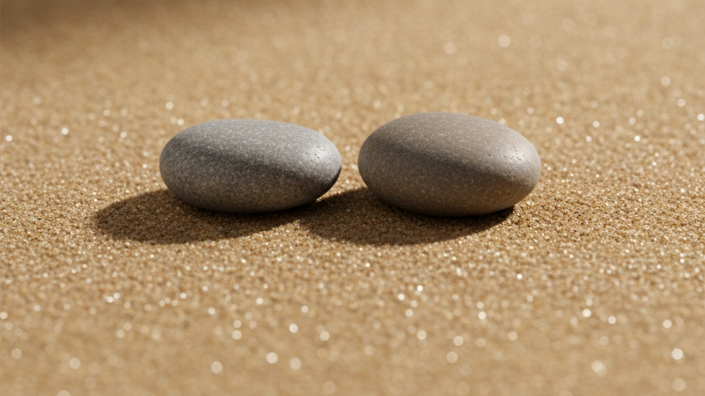 Two smooth pebbles of slightly different shades side by side, symbolising a close comparison between two oral options